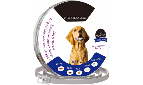 Collar natural anti pulgas y garrapatas para perros Collar natural antipulgas y antigarrapatas para perros, 8 meses de protección, resistente al agua y de diseño duradero.