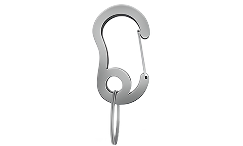 Mosquetón plateado con anilla pequeña, duradero, 16x27mm, para sujetar chapas o accesorios a los collares.