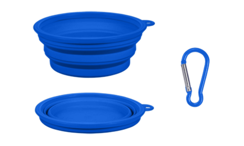 Cuenco para Perro Plegable Cuenco azul plegable para perros, capacidad de 350ml, compacto y portátil, fácil de transportar y limpiar.