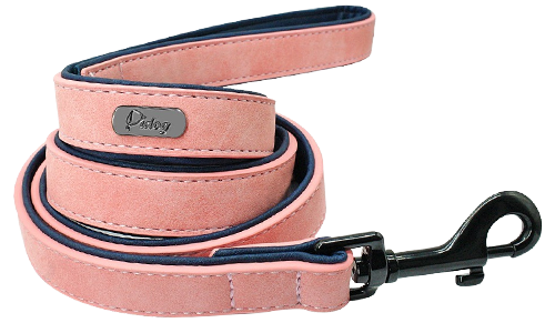 Correa rosa claro de terciopelo de lujo, 120cm, fácil de agarrar, con cierre resistente, ideal para paseos cómodos.