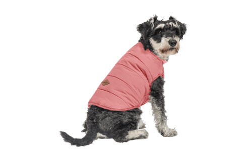 Chaleco de invierno rosa para perros, resistente al viento, ajuste cómodo, diseñado para calor y protección en clima frío.