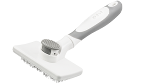 Cepillo autolimpiante para perros Cepillo auto-limpiante para perros y gatos con cerdas retráctiles, con botón para quitar el pelo fácilmente.