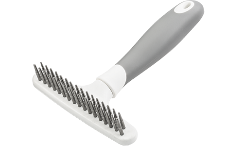 Rastrillo de subpelo para perros Rastrillo para subpelo de perro con 32 pines metálicos y mango ergonómico, para eliminar pelo y reducir la caída.