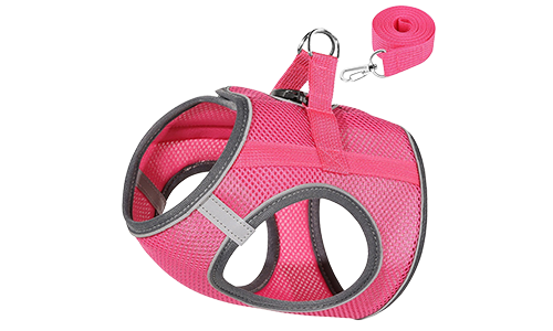 Chaleco arnés reflectante para gatos Chaleco reflectante para gato rosa con correa a juego, ajustable y ligero, correa de 140 cm, para comodidad y visibilidad.