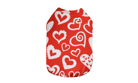 Chaleco para perros para el día de San Valentín Perro con chaleco rojo de San Valentín con corazón rojo y blanco, suave y de felpa para máximo confort.