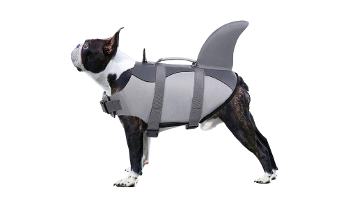 Chaleco salvavidas para perro con tema de tiburón, correas seguras, para seguridad y flotación, adecuado para perros.
