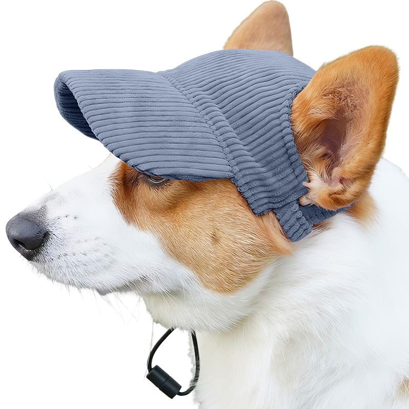 Gorra Deportiva Transpirable para Perros en Verano Corgi con sombrero deportivo de perro azul de punto transpirable, ligero, para proteger del sol durante salidas veraniegas.