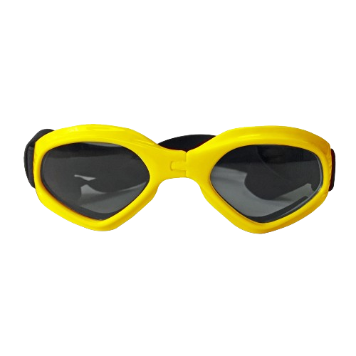 Gafas de sol para Perros con Estilo y Protección UV Gafas de sol amarillas para perros con protección UV, lentes oscuras para seguridad ocular y estilo. Ideales para exteriores.