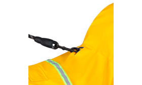 Impermeable para Perro con Franja Reflectante Shiba Inu con impermeable amarillo con tiras reflectantes, fácil de poner y quitar, ajustable para mayor comodidad.