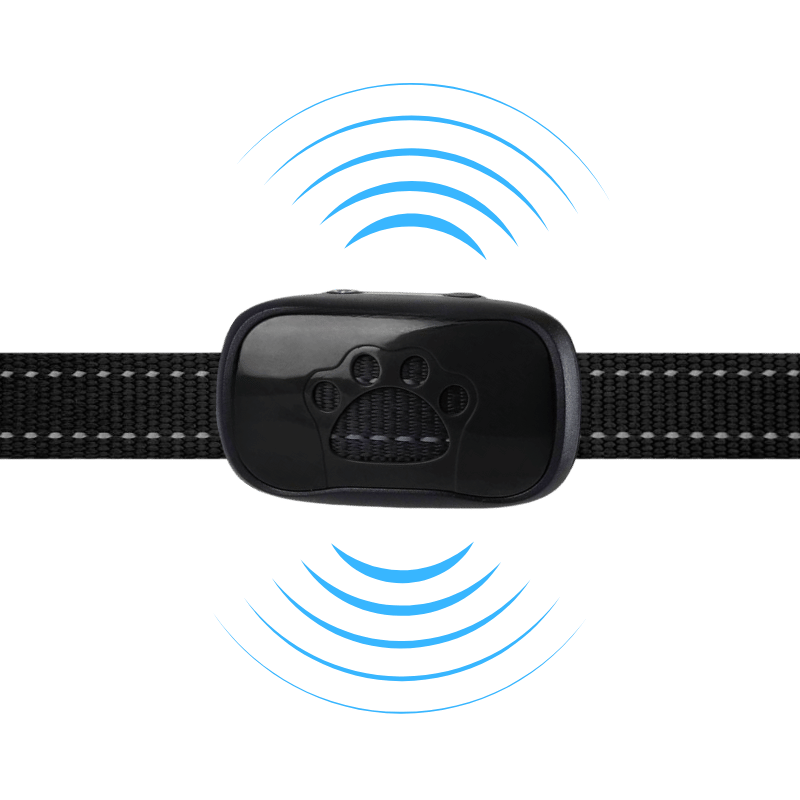 Collar Antiladridos sin Descargas para Perros Collar anti-ladridos sin descarga con diseño de huella, detección de sonido y vibración para control humano del ladrido.