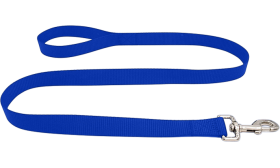 Correa Nylon Resistente para Perro Correa azul de nylon para perros, 120cm, resistente, fácil de limpiar y segura con cierre plateado.