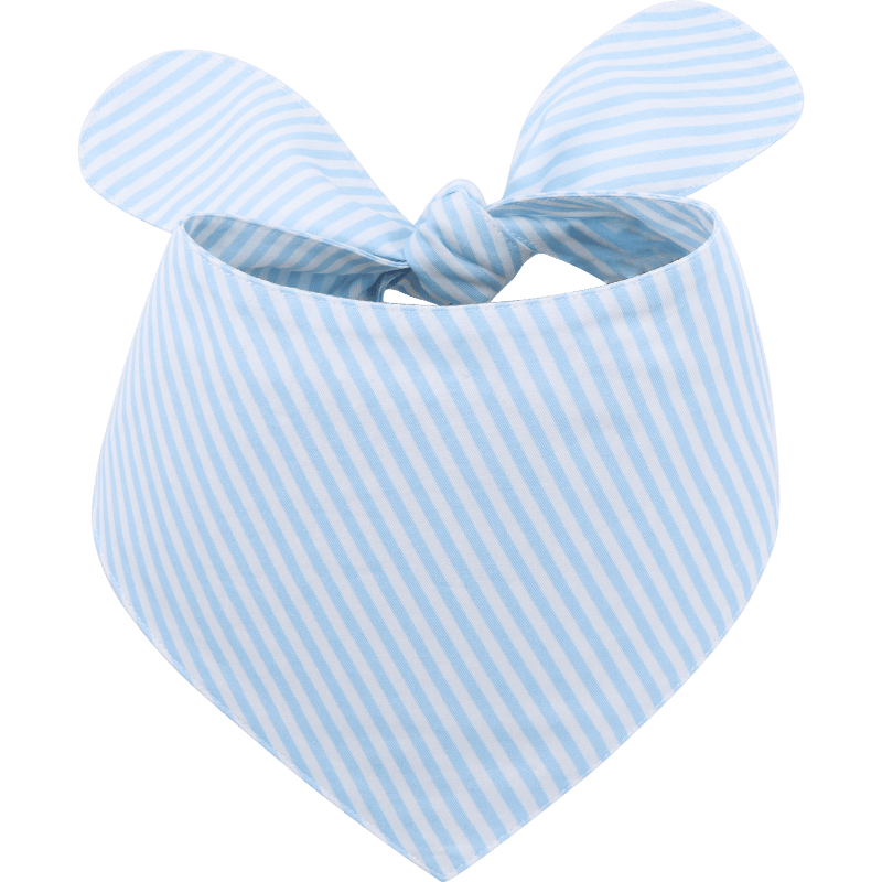 Bandana para Perro con Estilo Bandana para perro a rayas azul y blanca con nudo, fácil de lavar, hecha de tela ligera 100% algodón.