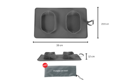 Doble Comedero de Viaje plegable de 1200 ml para Perros Doble Comedero de Viaje plegable de 1200 ml para Perros