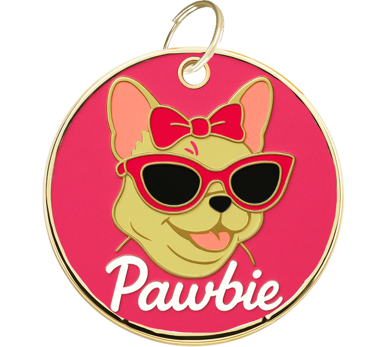 Placa Grabada Para Perro ''Pawbie'' Perruna