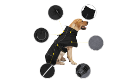 Abrigo impermeable reflectante para perros con forro polar cálido