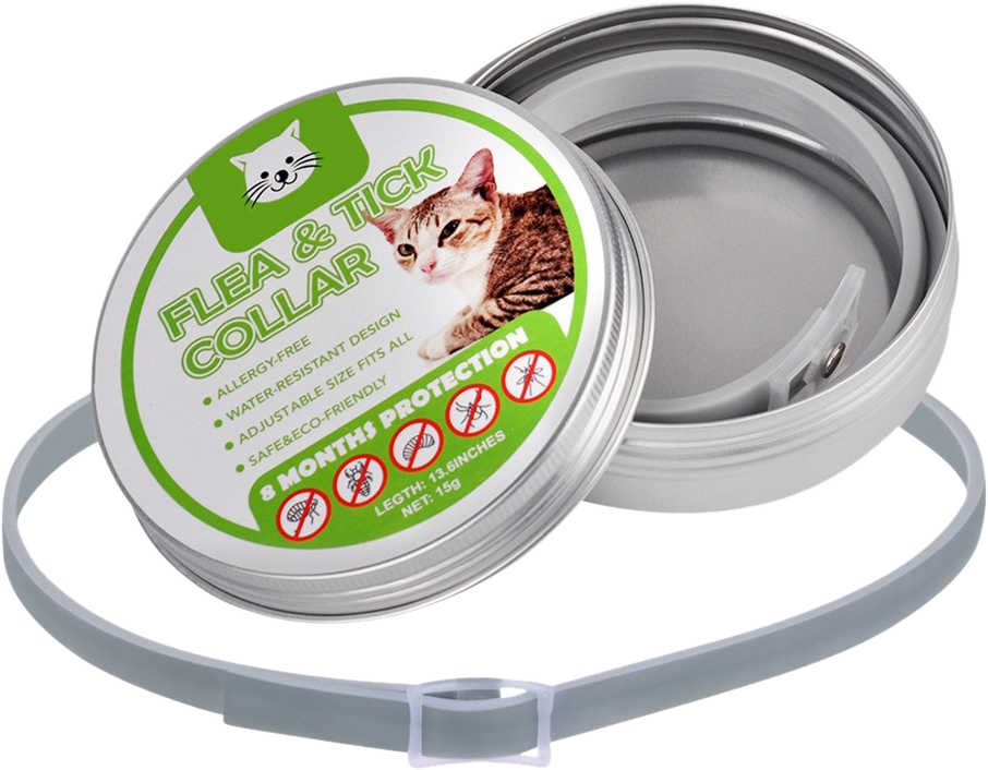 Collar natural anti pulgas y garrapatas para gatos Collar natural antipulgas y antigarrapatas para gatos, 8 meses de protección, resistente al agua y de diseño duradero.